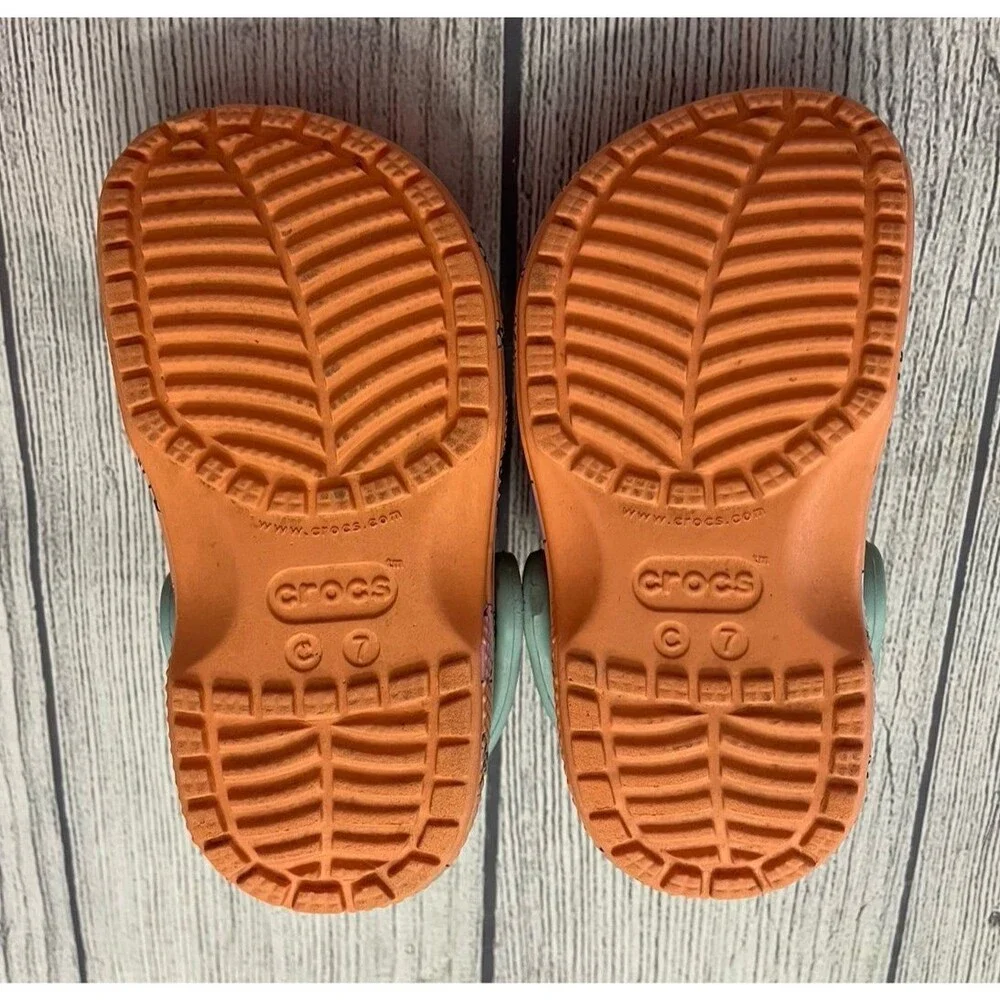 Peach Ice Cream Croc Crocs Little Girl Toddler Sandals Shoes, Size 7